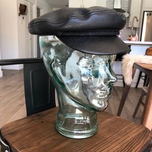 Black Brixton Vegan Leather Fiddler Cap